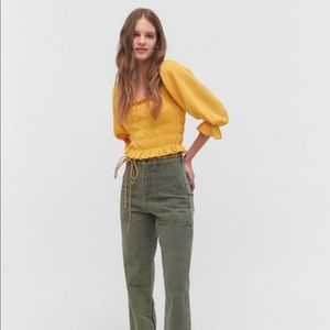 Urban Outfitters UO Sierra Smocked Puff Sleeve Blouse M